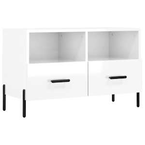 TV skříňka bílá s vysokým leskem 80x36x50 cm kompozitní dřevo - obrázek 2