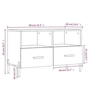 TV skříňka bílá s vysokým leskem 80x36x50 cm kompozitní dřevo - obrázek 12