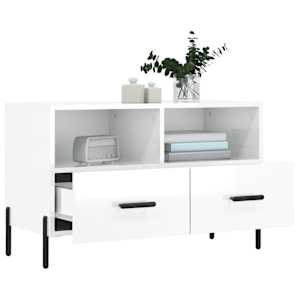 TV skříňka bílá s vysokým leskem 80x36x50 cm kompozitní dřevo - obrázek 4