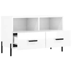 TV skříňka bílá s vysokým leskem 80x36x50 cm kompozitní dřevo - obrázek 6