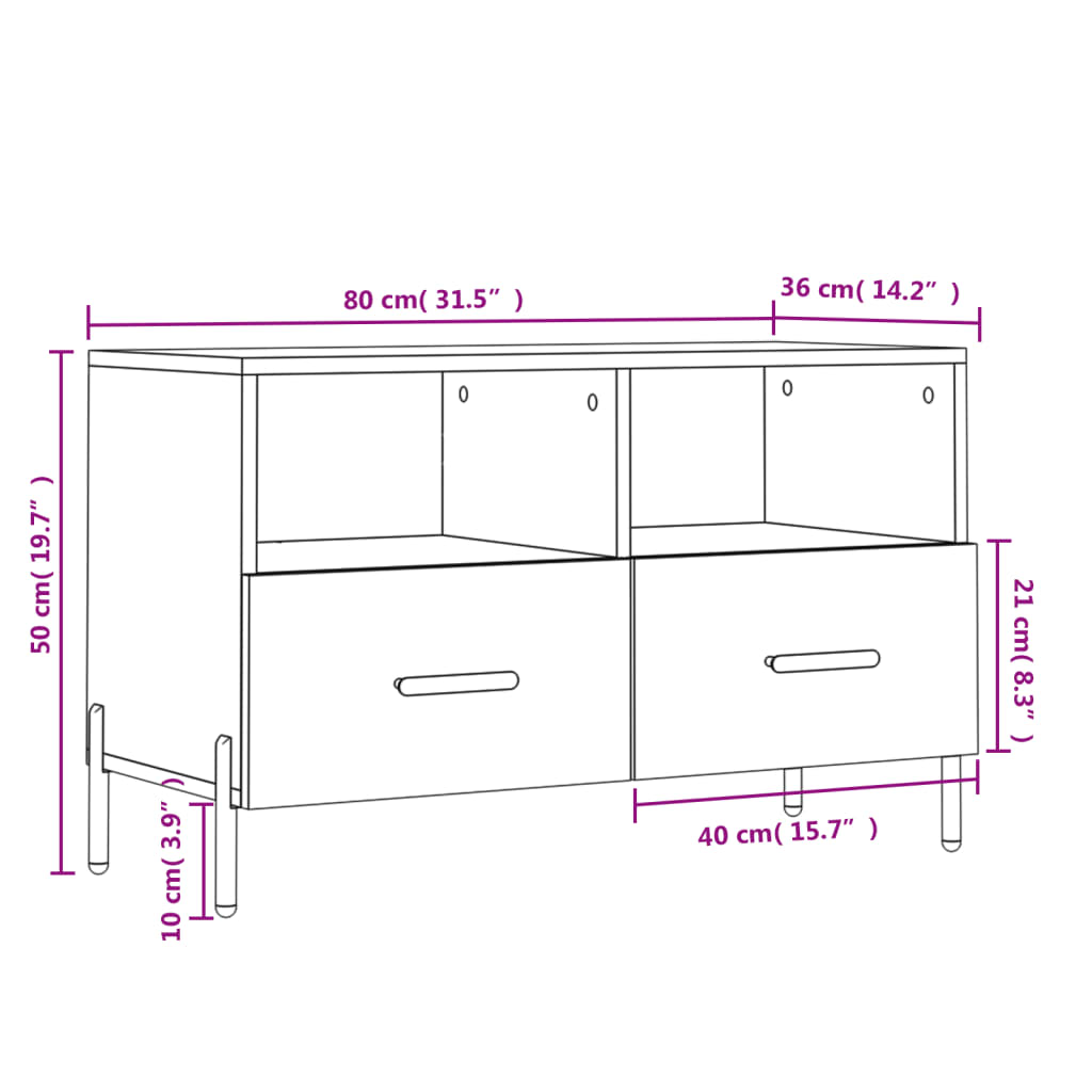 Szafka pod TV betonowa 80x36x50 cm