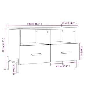 TV skříňka kouřový dub 80 x 36 x 50 cm kompozitní dřevo - obrázek 12