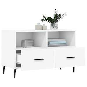 TV skříňka bílá 80 x 36 x 50 cm kompozitní dřevo - obrázek 4