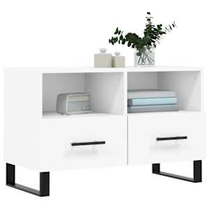TV skříňka bílá 80 x 36 x 50 cm kompozitní dřevo - obrázek 3