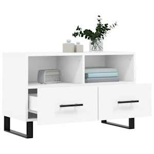 TV skříňka bílá 80 x 36 x 50 cm kompozitní dřevo - obrázek 4