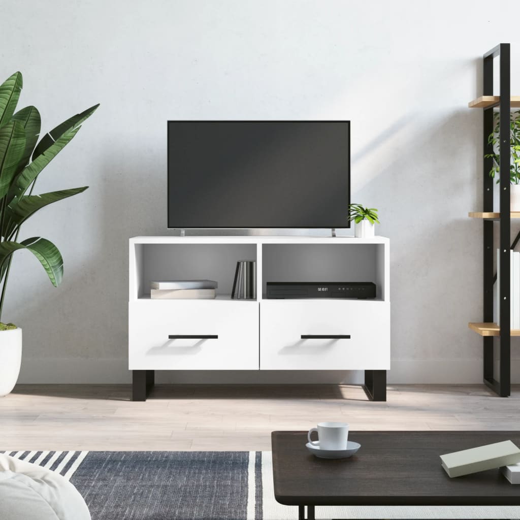 vidaXL TV-Schrank Weiß 80x36x50 cm Holzwerkstoff