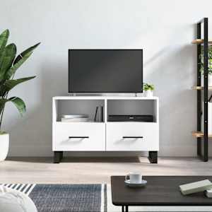 TV skříňka bílá 80 x 36 x 50 cm kompozitní dřevo