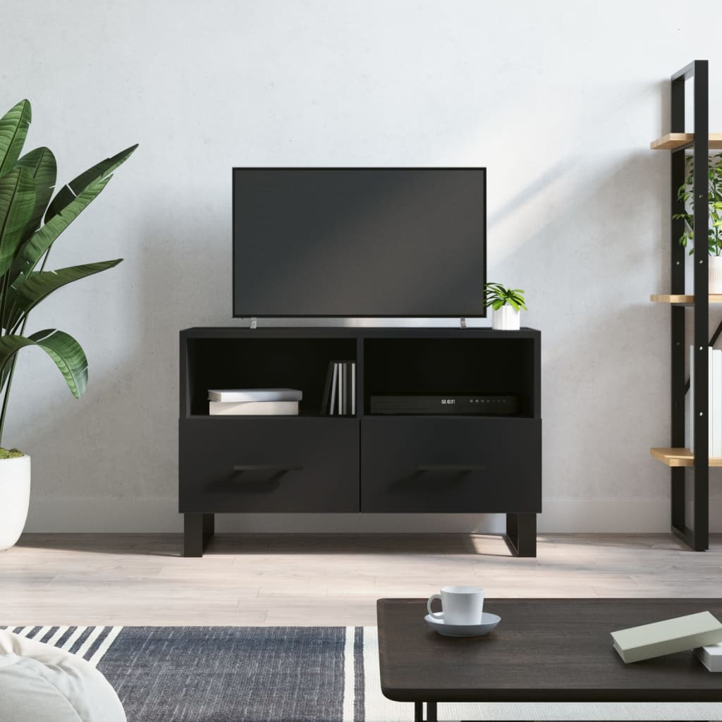 TV skrinka čierna 80x36x50 cm spracované drevo