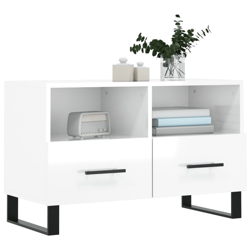 Thumbnail - vidaXL TV-Schrank Hochglanz-Weiß 80x36x50 cm Holzwerkstoff