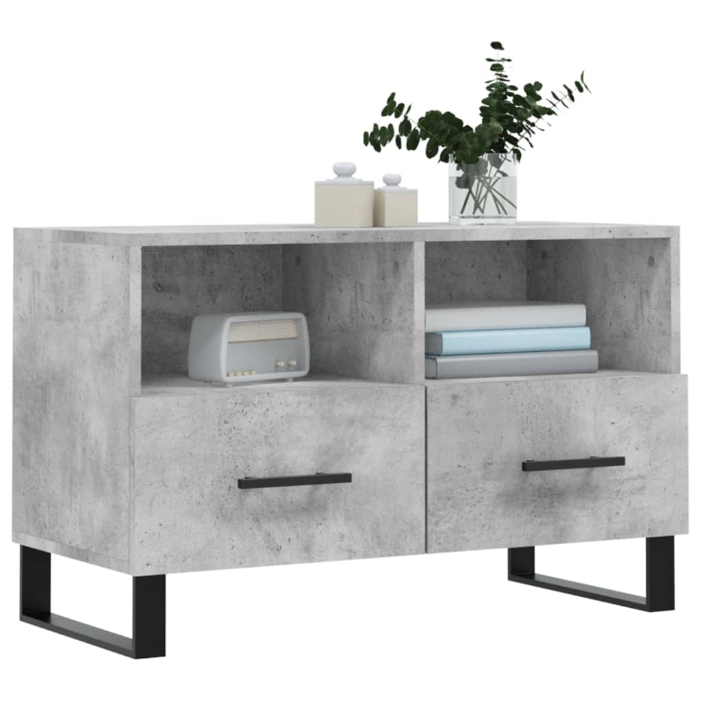 vidaXL Tv-meubel 80x36x50 cm bewerkt hout betongrijs afbeelding