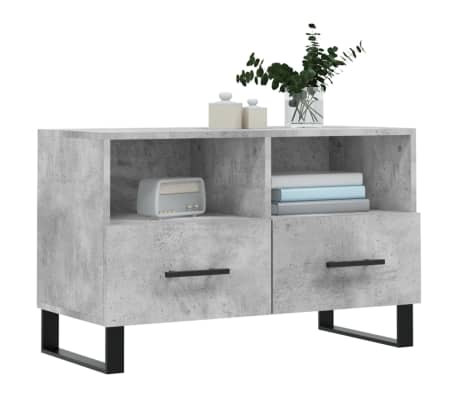 vidaXL TV-taso betoninharmaa 80x36x50 cm tekninen puu