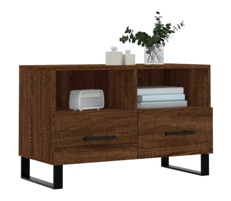 vidaXL Comodă TV, stejar maro, 80x36x50 cm, lemn prelucrat