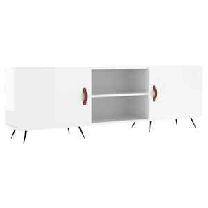 TV skříňka bílá s vysokým leskem 150x30x50 cm kompozitní dřevo - obrázek 2