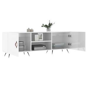 TV skříňka bílá s vysokým leskem 150x30x50 cm kompozitní dřevo - obrázek 4