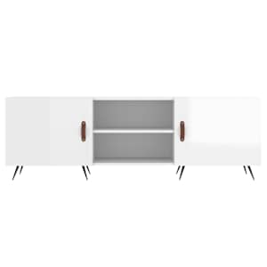 TV skříňka bílá s vysokým leskem 150x30x50 cm kompozitní dřevo - obrázek 5