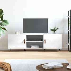 TV skříňka bílá s vysokým leskem 150x30x50 cm kompozitní dřevo - obrázek 1