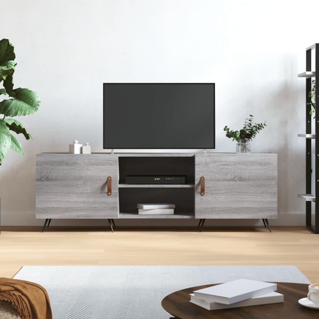 vidaXL Comodă TV, gri sonoma, 150x30x50 cm, lemn compozit