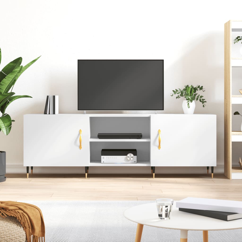 vidaXL Comodă TV, alb, 150x30x50 cm, lemn compozit