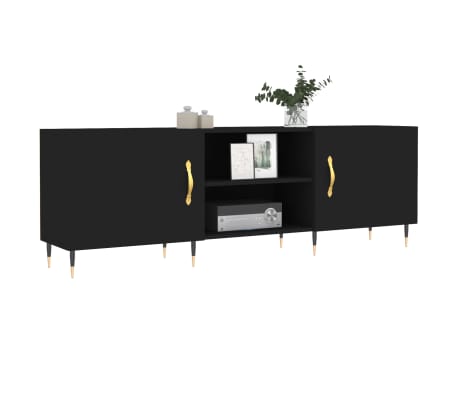 vidaXL Comodă TV, negru, 150x30x50 cm, lemn compozit