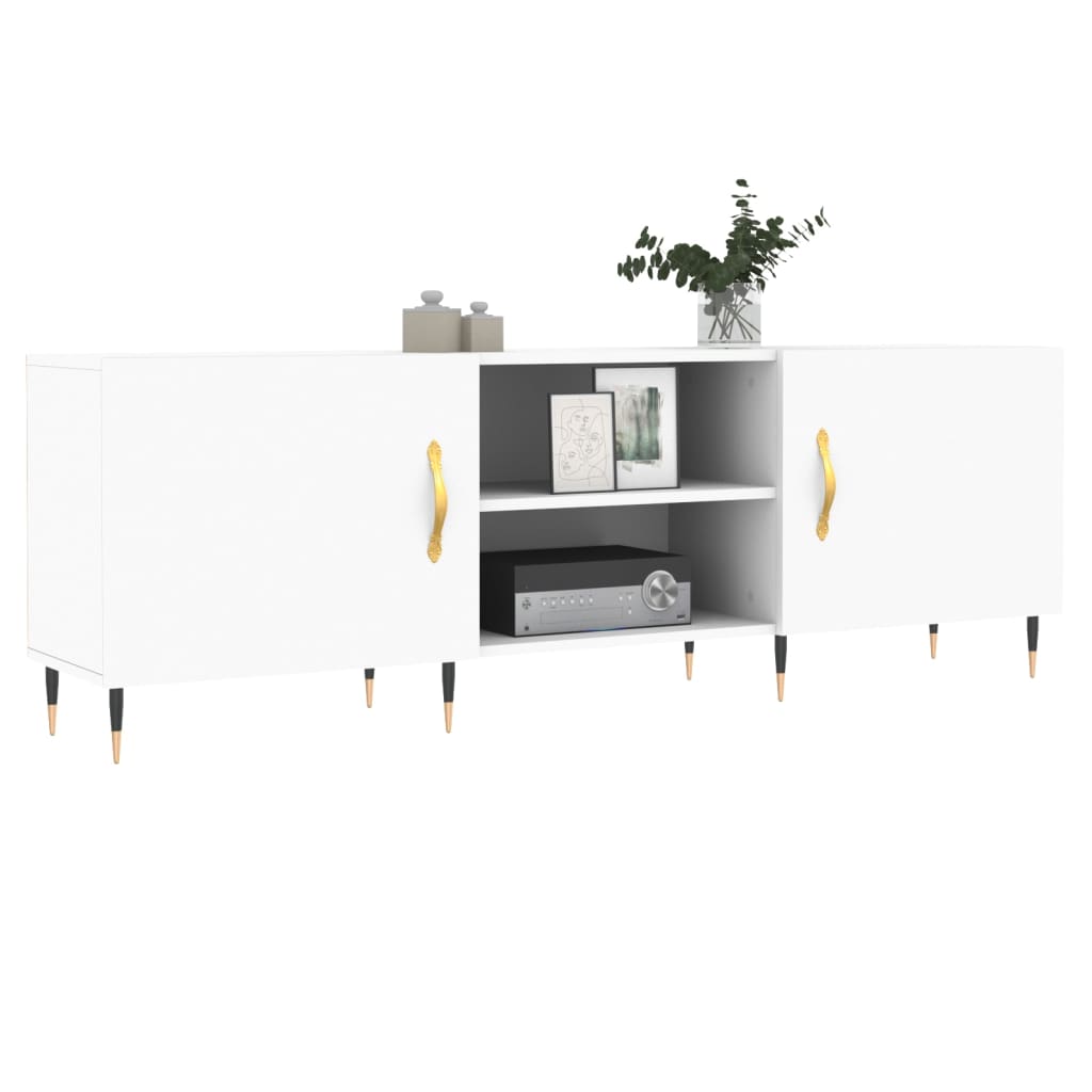 vidaXL Mobile Porta TV Bianco Lucido 150x30x50 cm in Legno Multistrato