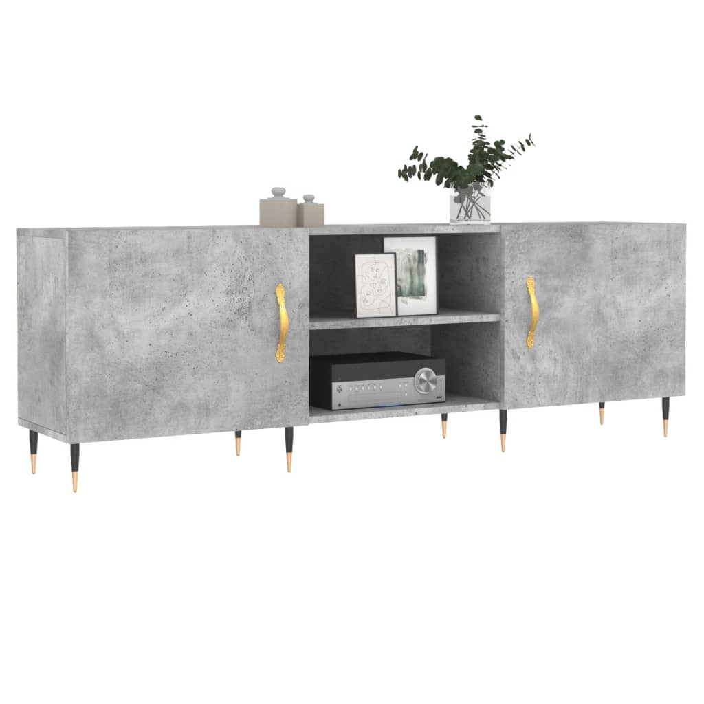 vidaXL Meuble TV gris béton 150x30x50 cm bois d'ingénierie