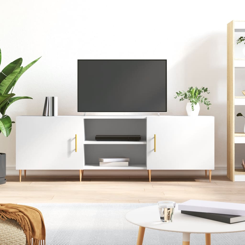 vidaXL Comodă TV, alb, 150x30x50 cm, lemn compozit