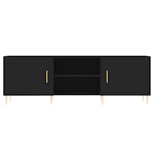 TV skříňka černá 150 x 30 x 50 cm kompozitní dřevo - obrázek 5