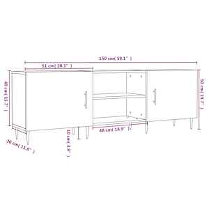 TV skříňka betonově šedá 150 x 30 x 50 cm kompozitní dřevo - obrázek 12