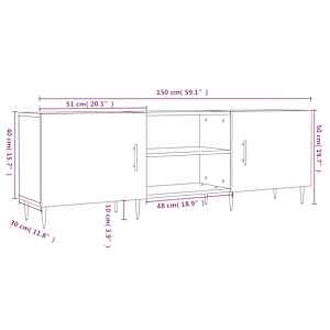 TV skříňka kouřový dub 150 x 30 x 50 cm kompozitní dřevo - obrázek 12