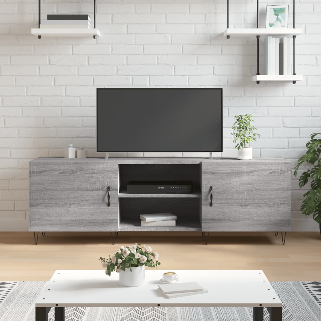 vidaXL tv-bord 150x30x50 cm konstrueret træ grå sonoma-eg