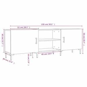 TV skříňka bílá 150 x 30 x 50 cm kompozitní dřevo - obrázek 12
