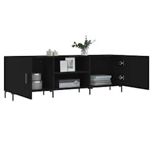 TV skříňka černá 150 x 30 x 50 cm kompozitní dřevo - obrázek 4