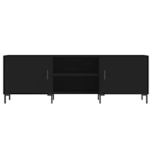 TV skříňka černá 150 x 30 x 50 cm kompozitní dřevo - obrázek 5