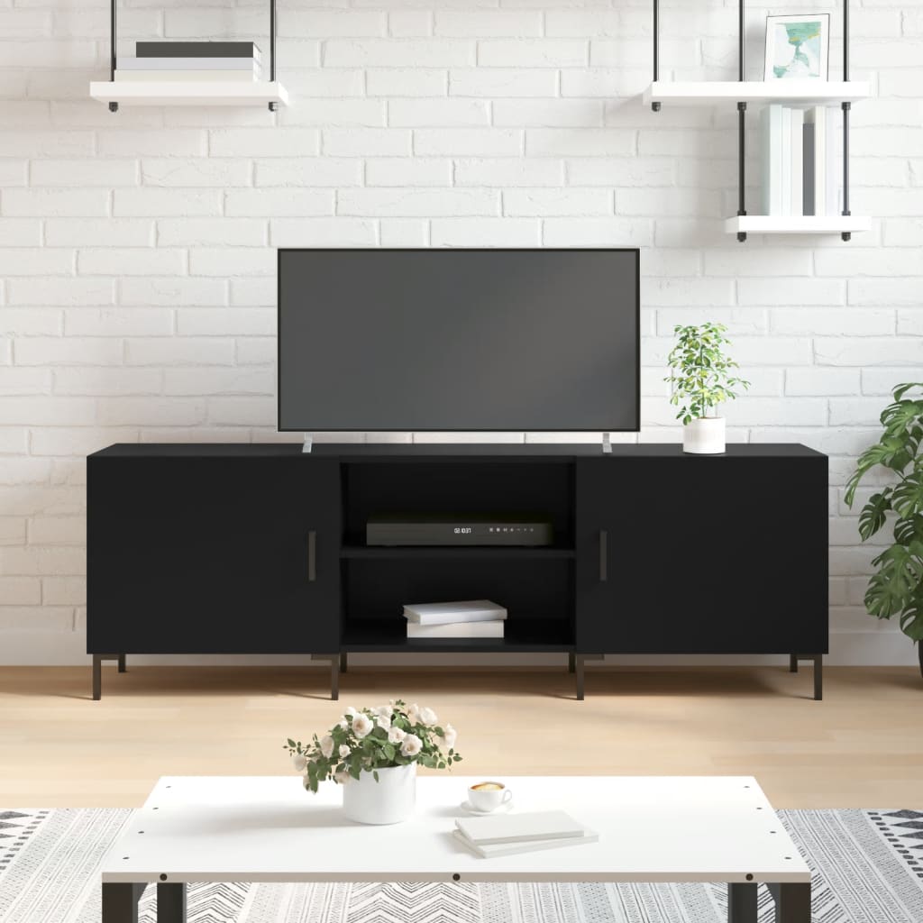 vidaXL Comodă TV, negru, 150x30x50 cm, lemn compozit