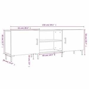 TV skříňka betonově šedá 150 x 30 x 50 cm kompozitní dřevo - obrázek 12