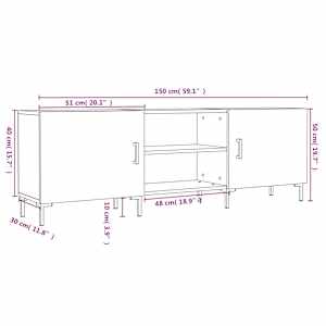 TV skříňka kouřový dub 150 x 30 x 50 cm kompozitní dřevo - obrázek 12