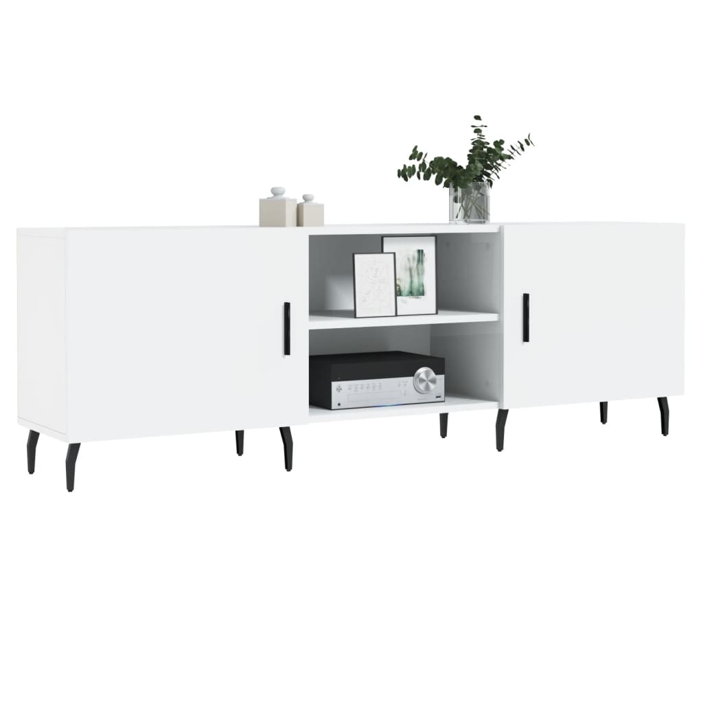 vidaXL Tv-meubel 150x30x50 cm bewerkt hout hoogglans wit afbeelding