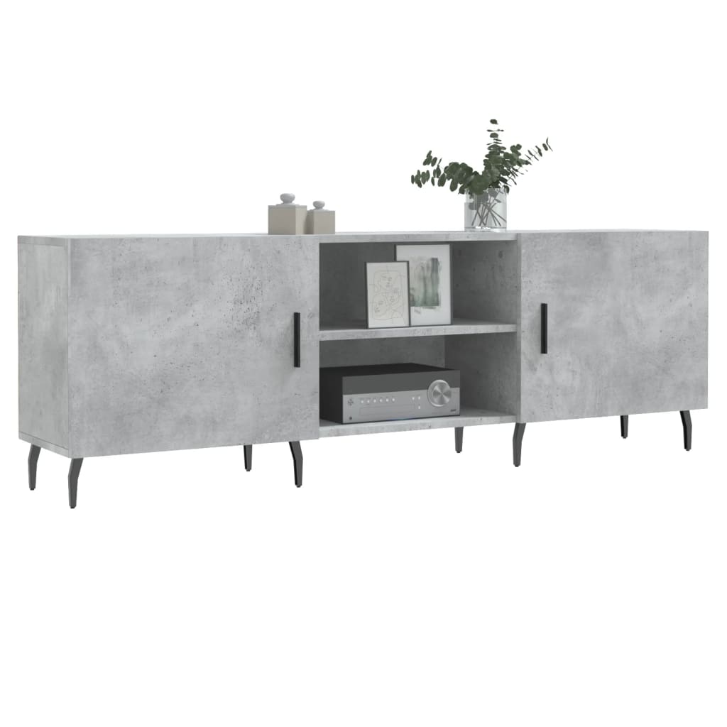 vidaXL Meuble TV gris béton 150x30x50 cm bois d'ingénierie