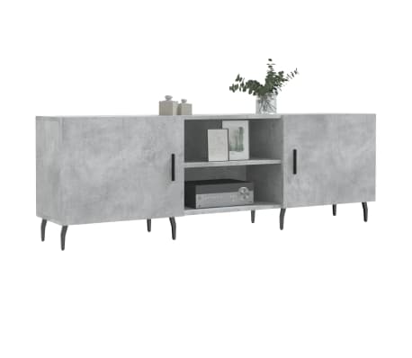 vidaXL Meuble TV gris béton 150x30x50 cm bois d'ingénierie