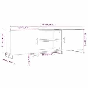 TV skříňka betonově šedá 150 x 30 x 50 cm kompozitní dřevo - obrázek 12