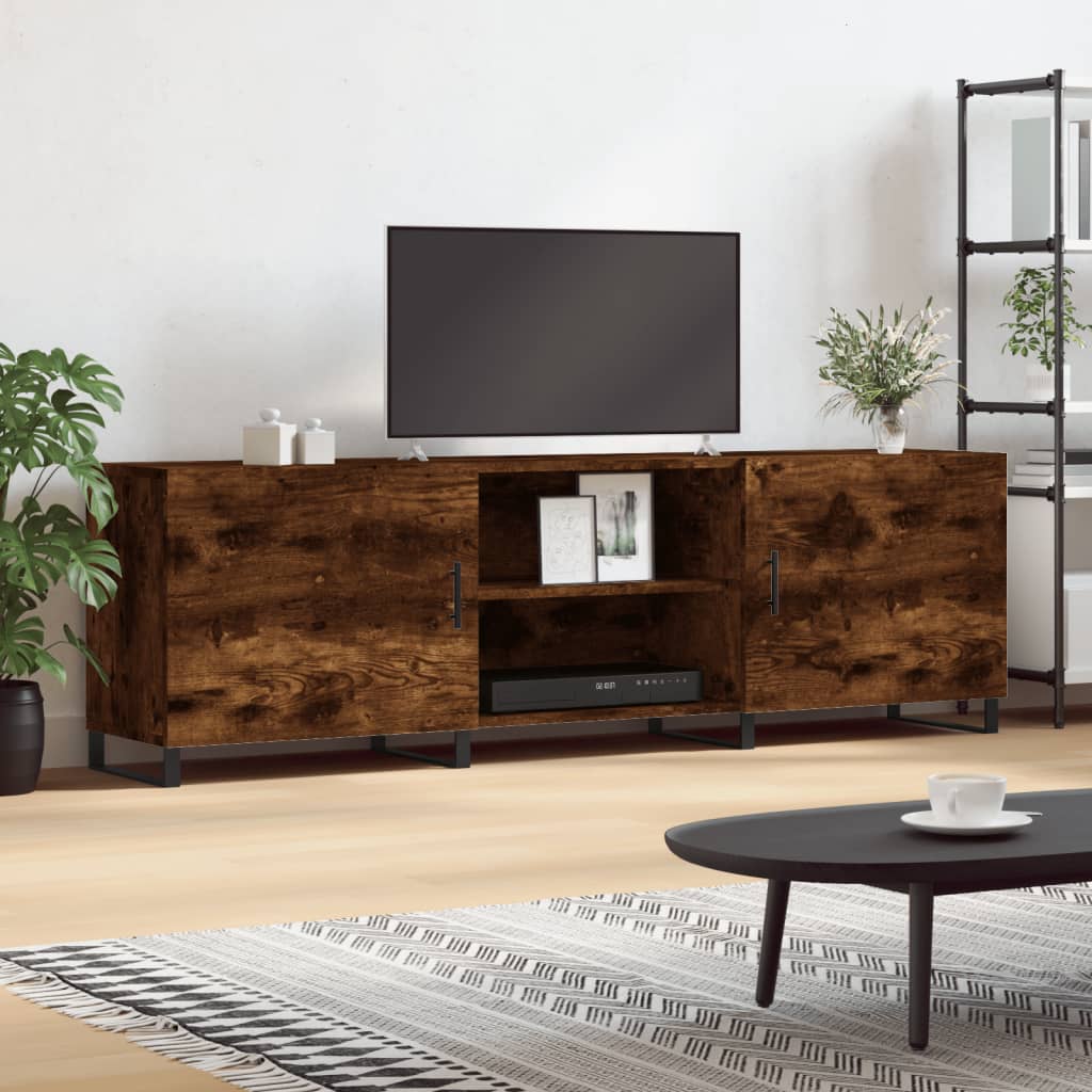 vidaXL tv-bord 150x30x50 cm konstrueret træ røget egetræsfarve