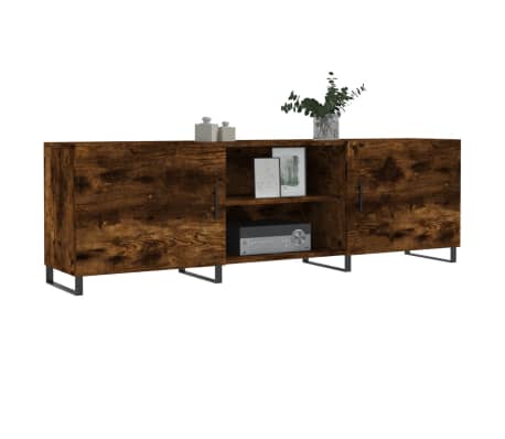 vidaXL TV Cabinet with Shelf with Storage with Door Brown Oak Large Engineered wood & Iron