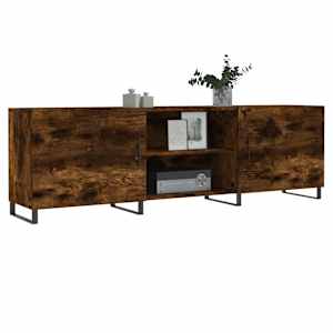 vidaXL TV Cabinet with Shelf with Storage with Door Brown Oak Large Engineered wood & Iron