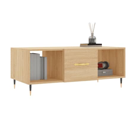 vidaXL Table basse ch&ecirc;ne sonoma 102x50x40 cm bois d'ing&eacute;nierie