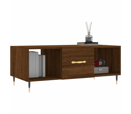 vidaXL kohvilaud, pruun tamm, 102 x 50 x 40 cm, tehispuit