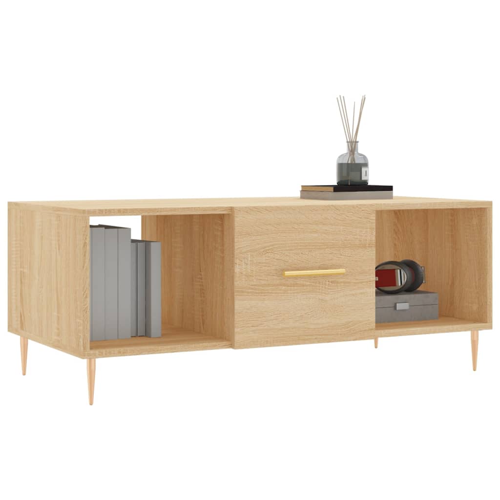 vidaXL Salontafel 102x50x40 cm bewerkt hout sonoma eikenkleurig afbeelding