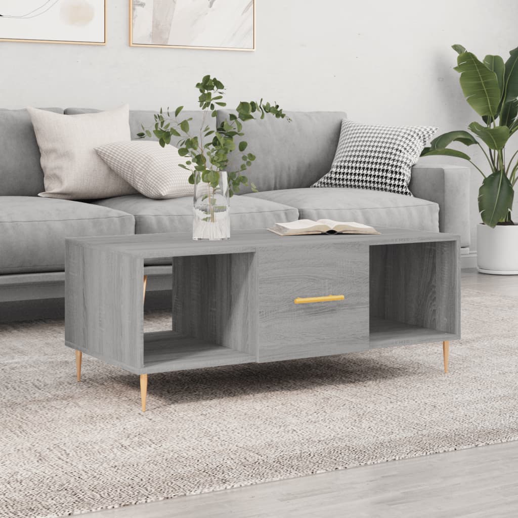 Couchtisch Grau Sonoma 102x50x40 cm Holzwerkstoff