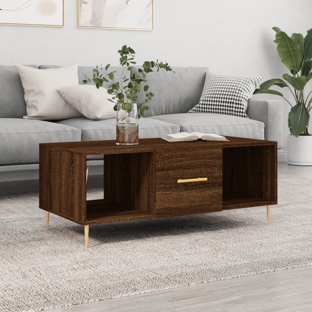 vidaXL Couchtisch Braun Eichen-Optik 102x50x40 cm Holzwerkstoff