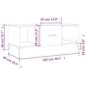 Konferenční stolek černý 102 x 50 x 40 cm kompozitní dřevo - obrázek 13