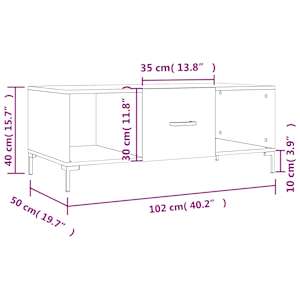 Konferenční stolek dub sonoma 102 x 50 x 40 cm kompozitní dřevo - obrázek 11